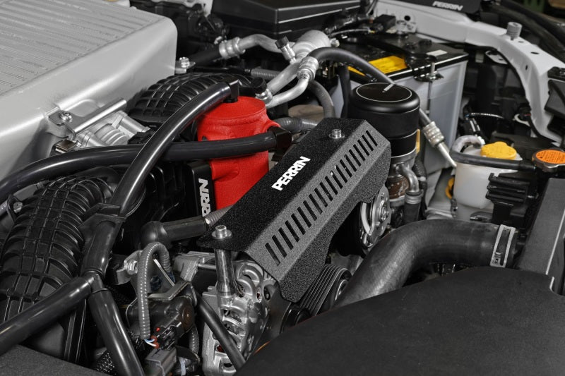 PERRIN 22-25 Subaru WRX Pulley Cover - Black (SHORT - For Use w/PERRIN AOS) Engine Covers Perrin Performance