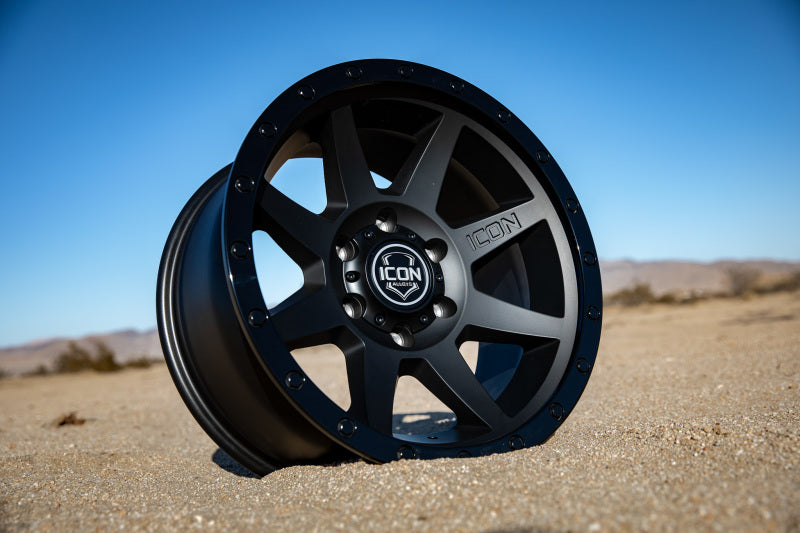 ICON Rebound 17x8.5 6x135 6mm Offset 5in BS 87.1mm Bore Double Black Wheel Wheels - Cast ICON