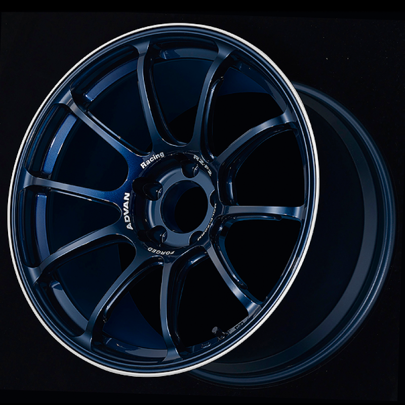 Advan RZ-F2 18x10.5 +15 5x114.3 Racing Titanium Blue and Ring Wheel Wheels - Forged Advan