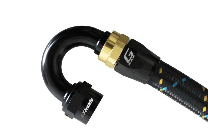 GReddy AN10 180 DEGREE HOSE END SWIVEL BLACK/GOLD ANODIZED Oil Line Kits GReddy
