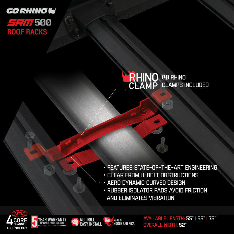 Go Rhino SRM 500 Roof Rack - 65in Roof Baskets Go Rhino