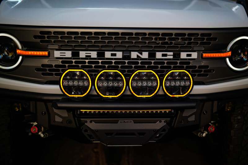 DV8 Offroad 7in Halo Elite Round Light w/ Accent Halo - White/Amber Light Bars & Cubes DV8 Offroad