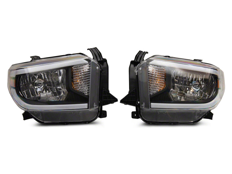 Raxiom 14-21 Toyota Tundra Axial Series Headlights w/ SEQL LED Bar- Blk Housing (Clear Lens) Headlights Raxiom