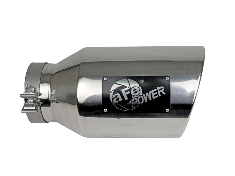 aFe Power Universal 5in Inlet 8in Outlet MACH Force-XP Clamp-On Exhaust Tip - Polished Tips aFe