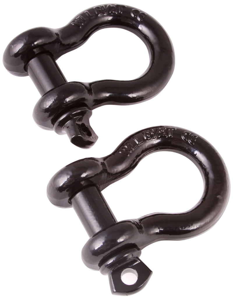 Rugged Ridge 3/4in Black D-Shackles Shackle Kits Rugged Ridge
