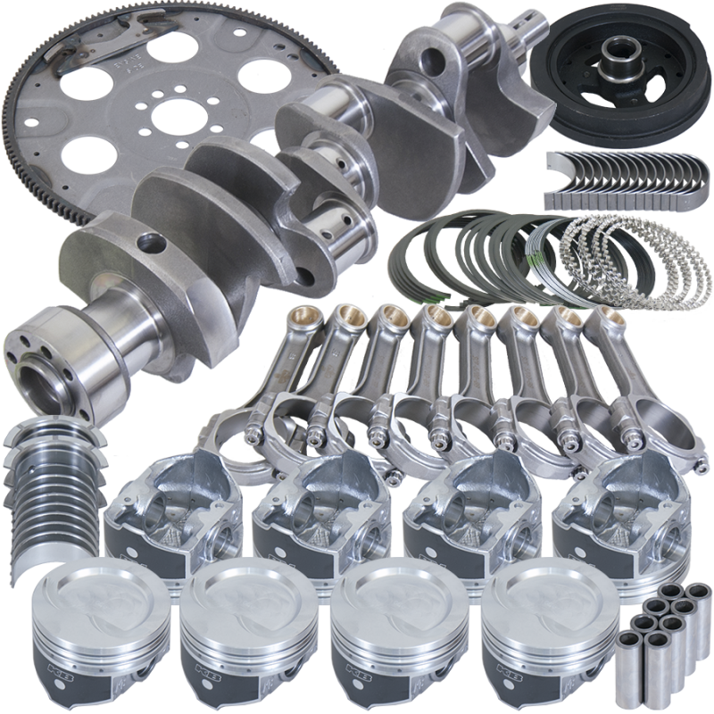 Eagle Chevy 350 1Pc 3.750in Crank 5.700in I-Beam Rod 4.040in Pistons 153 Tooth FP Balanced Assembly Rotating Assemblies Eagle