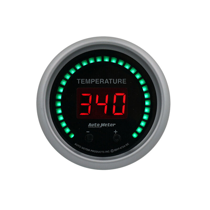Autometer 52.4mm Black Switchable 60-340 Degrees F / 40-170 Degrees C Sport-Comp Elite Digital Gauge Gauges AutoMeter