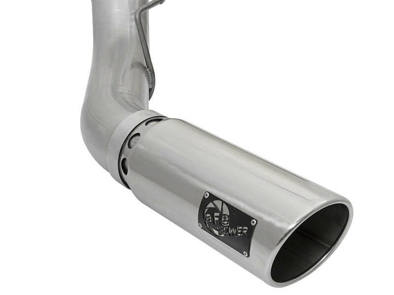 aFe ATLAS 5in DPF-Back Alum Steel Exhaust System w/Polished Tip 2017 Ford Diesel Trucks V8-6.7L (td) DPF Back aFe