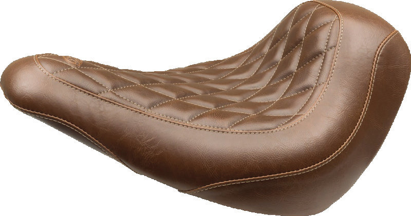 Mustang 18-21 Harley Low Rider, Sport Glide Wide Tripper Solo Seat Diamond Stitch - Brown Solo Motorcycle Seats Mustang Motorcycle
