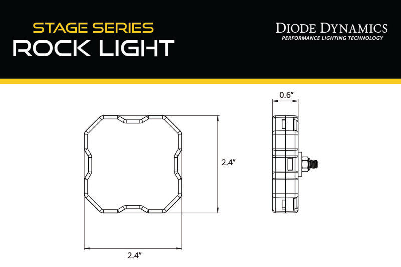 Diode Dynamics Stage Series SXS Rock Light Installer Kit - RGBW M8 (8-pack) Light Accessories and Wiring Diode Dynamics