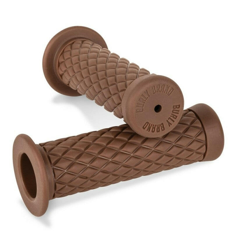 Burly Brand Rubber Diamondback Grips 7/8in - Brown Grips Burly Brand