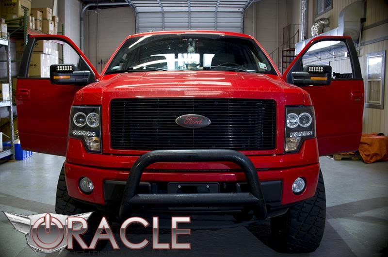 Oracle 09-14 Ford F150/Raptor Off-Road Mirrors - 6000K Light Bars & Cubes ORACLE Lighting