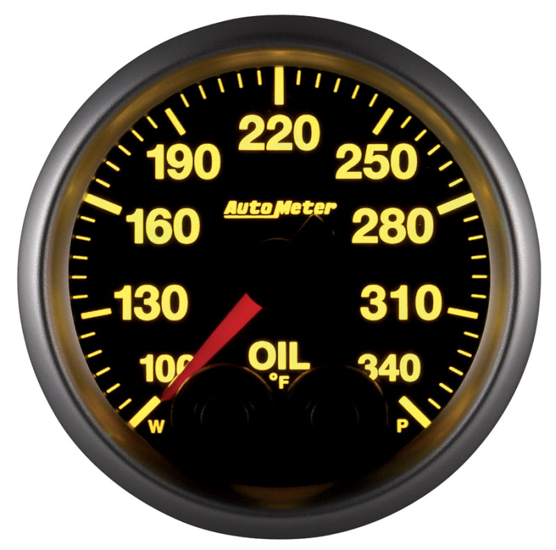 Autometer Elite 52mm 100-340 Deg F Oil Temp Peak & Warn w/ Electronic Control Gauge Gauges AutoMeter