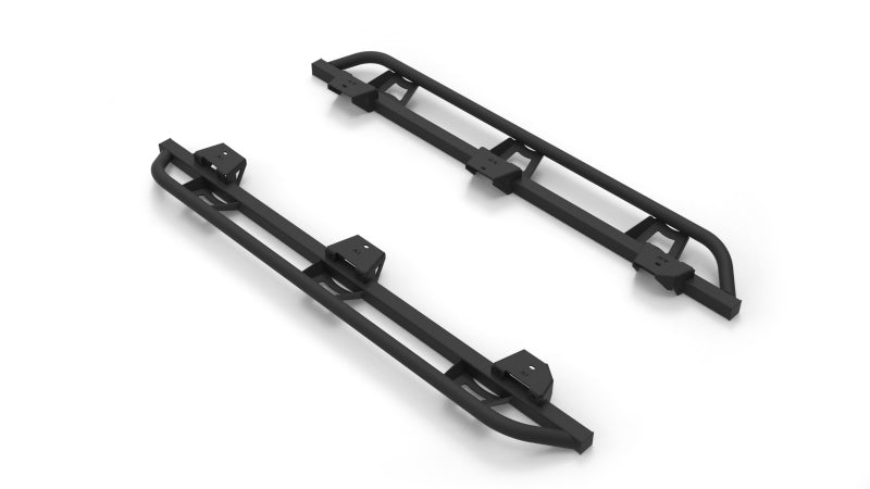 N-Fab Trail Slider Steps 18-20 Jeep Wrangler JL 4 Door SUV - SRW - Textured Black Body Armor & Rock Rails N-Fab