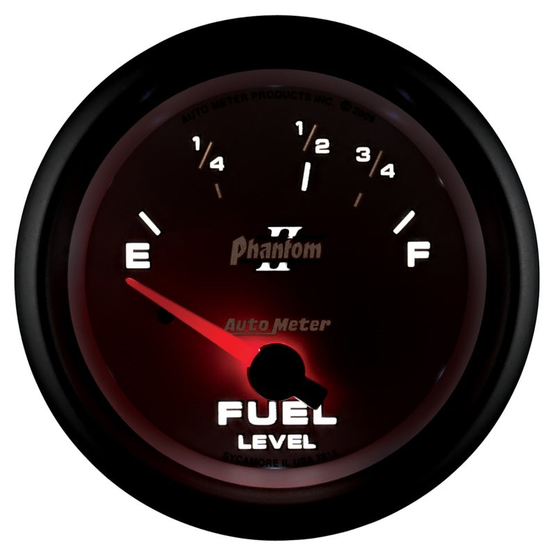 Autometer Phantom II 2-5/8in / 73 Ohms Empty - 10 Ohms Full Electrical Fuel Level Gauge Gauges AutoMeter