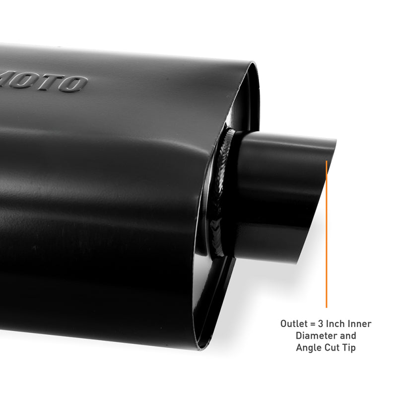Mishimoto Muffler with 2.5in Center Inlet/Outlet - Angled Tip - Black Muffler Mishimoto