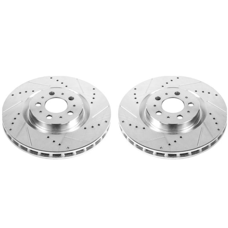 Power Stop 04-07 Volvo S60 Front Evolution Drilled & Slotted Rotors - Pair Brake Rotors - Slot & Drilled PowerStop