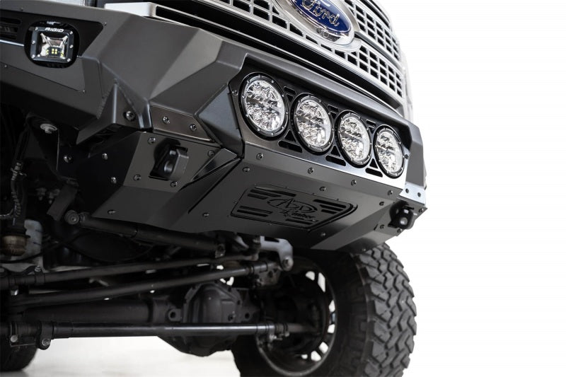 Addictive Desert Designs 17-20 Ford Super Duty Bomber Front Bumper w/ Mounts For 4 Rigid 360 6in Bumpers - Steel Addictive Desert Designs