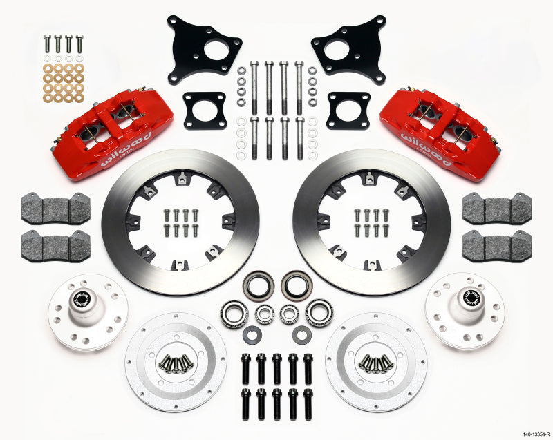Wilwood Dynapro 6 Front Hub Kit 12.19in Red AMC 71-76 OE Disc w/o Bendix Brakes Big Brake Kits Wilwood