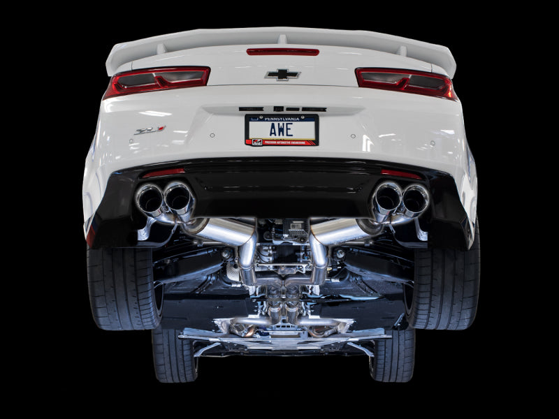 AWE Tuning 16-19 Chevy Camaro SS Res Cat-Back Exhaust -Touring Edition (Quad Chrome Silver Tips) Catback AWE Tuning