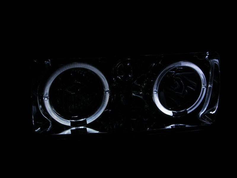 ANZO 1991-1994 Toyota Land Cruiser Crystal Headlights w/ Halo Chrome Headlights ANZO