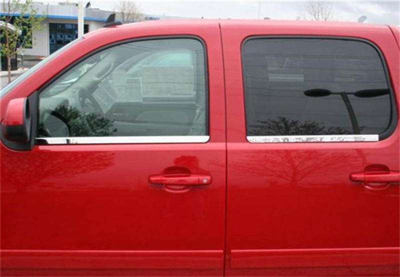 Putco 14-14 Chevrolet Silverado HD - Crew Cab - Stainless Steel Window Trim Accents Wind Deflectors Putco