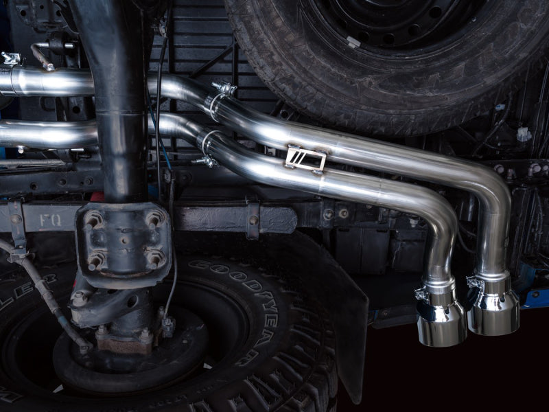 AWE Tuning 16-22 Toyota Tacoma 0FG Cat-Back Exhaust w/ BashGuard - Dual Chrome Silver Tips Catback AWE Tuning