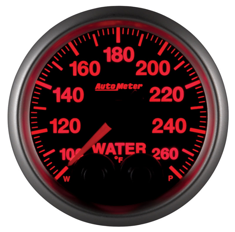 Autometer Elite Nascar 2-1/16in 100-260 Deg. F Water Temp. w/ Peak and Warn Gauge w/ Pro-Control Gauges AutoMeter