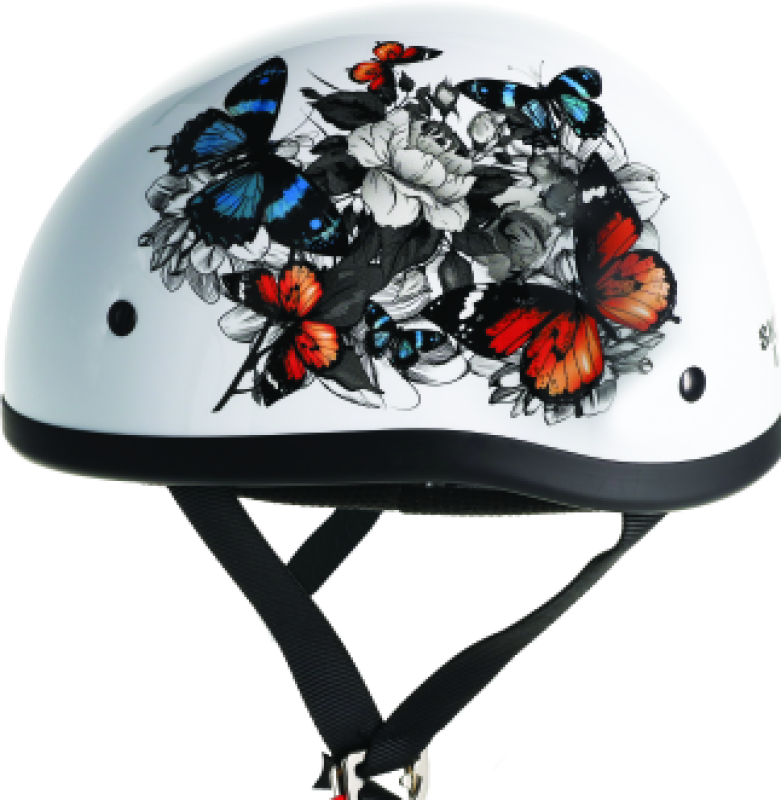 Skid Lids White Rose Original Helmet - Large Helmets and Accessories Bikers Choice
