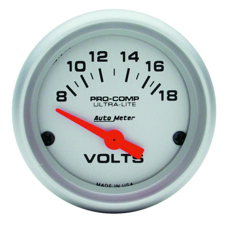 Autometer Ultra-Lite 52mm Short Sweep Electronice Voltage Gauge Gauges AutoMeter