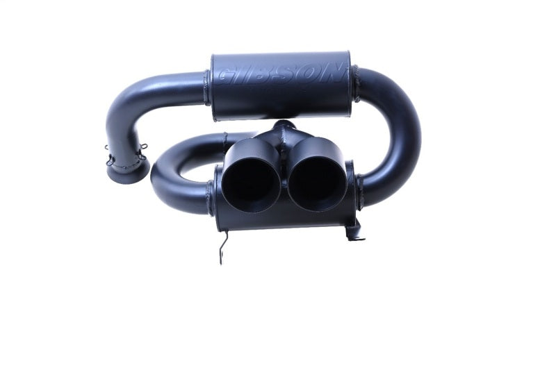 Gibson 2024 Cam-Am Maverick R 4in. T304 Stainless Round Dual Wall Slash-Cut Tip - Black Ceramic X Pipes Gibson