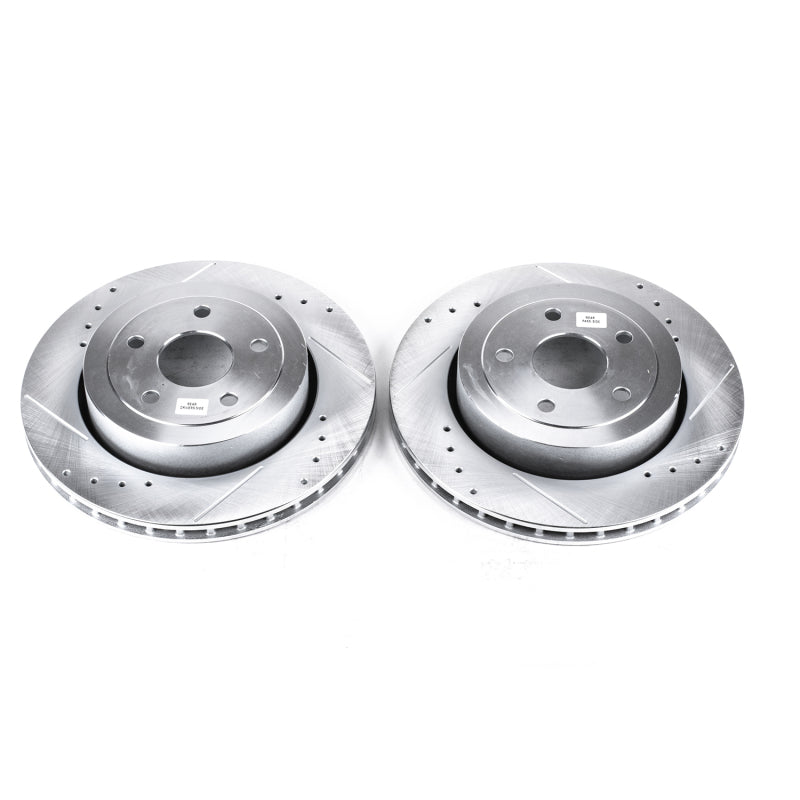 Power Stop 06-10 Jeep Grand Cherokee Rear Evolution Drilled & Slotted Rotors - Pair Brake Rotors - Slot & Drilled PowerStop