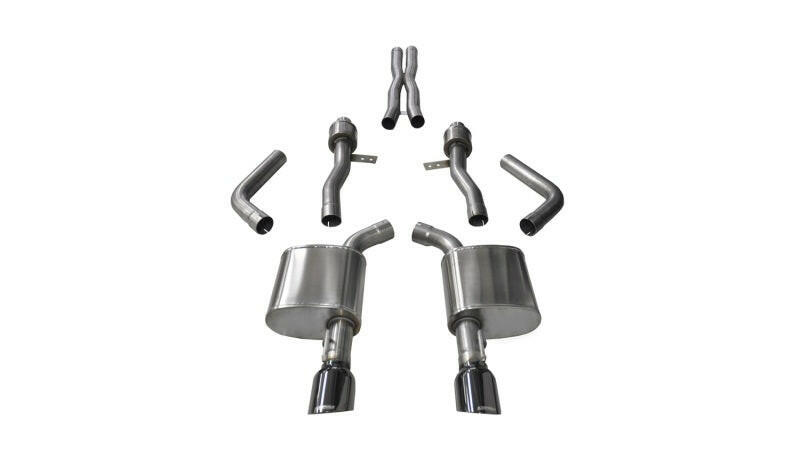 Corsa 2015-2023 Dodge Charger SRT / Scat Pack / R/T 6.4L Black Sport Cat-Back Exhaust Catback CORSA Performance