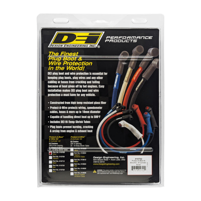 DEI Protect-A-Boot and Wire Kit 8 Cylinder - Silver Thermal Sleeves DEI