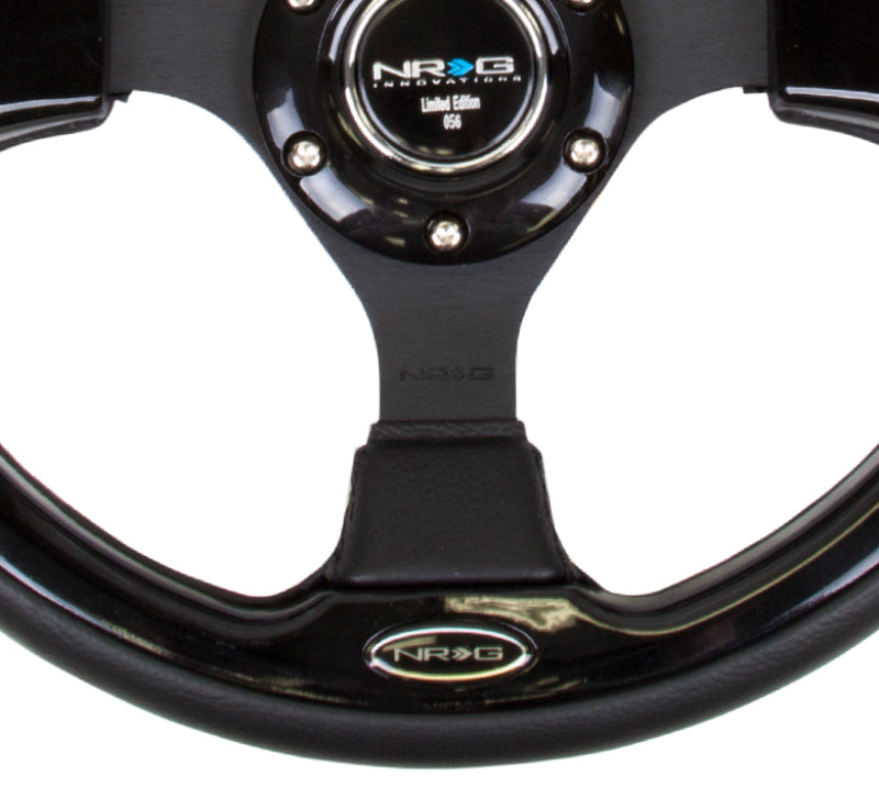 NRG Reinforced Steering Wheel (320mm) Blk w/Gloss Black Trim Steering Wheels NRG