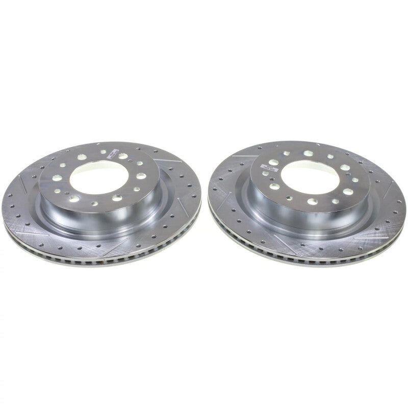 Power Stop 23-24 Toyota Sequoia Rear Drilled & Slotted Rotor - Pair Brake Rotors - Slot & Drilled PowerStop