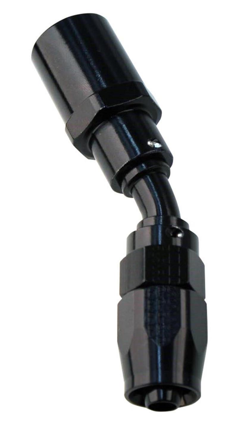 Fragola -6AN Pro-Flow x 45 Degree 3/8 EFI Quick Disconnect Hose End - Black Fittings Fragola