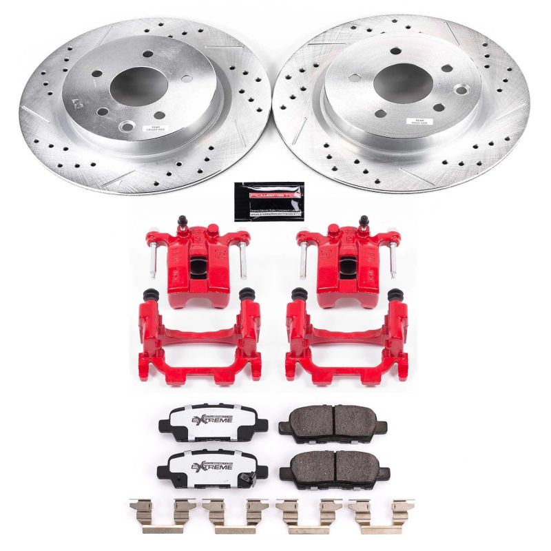Power Stop 18-19 Nissan 370Z Rear Z26 Street Warrior Brake Kit w/Calipers Brake Kits - Performance D&S PowerStop