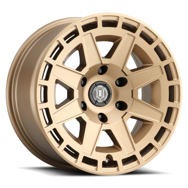 ICON Compass 17x8.5 6x5.5 0mm Offset 4.75in BS Satin Brass Wheel Wheels - Cast ICON