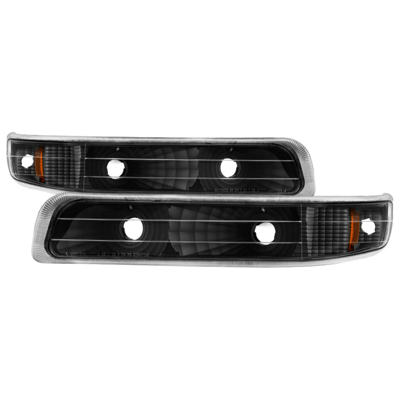 xTune Chevy Silverado 99-02 Amber Reflector Bumper Lights Black CBL-JH-CS99-AM-BK Sidemarkers & Indicators SPYDER