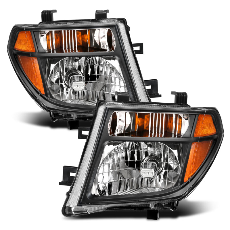 ANZO 2005-2008 Nissan Pathfinder Crystal Headlight Black Amber Headlights ANZO