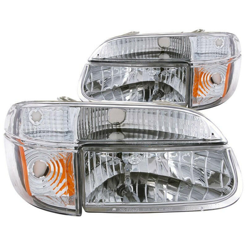 ANZO 1995-2001 Ford Explorer Crystal Headlights Chrome w/ Corner Lights 2pc Headlights ANZO
