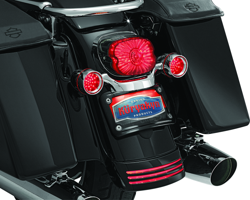 Kuryakyn Curved License Plate Mount Black License Plate Relocation Kuryakyn