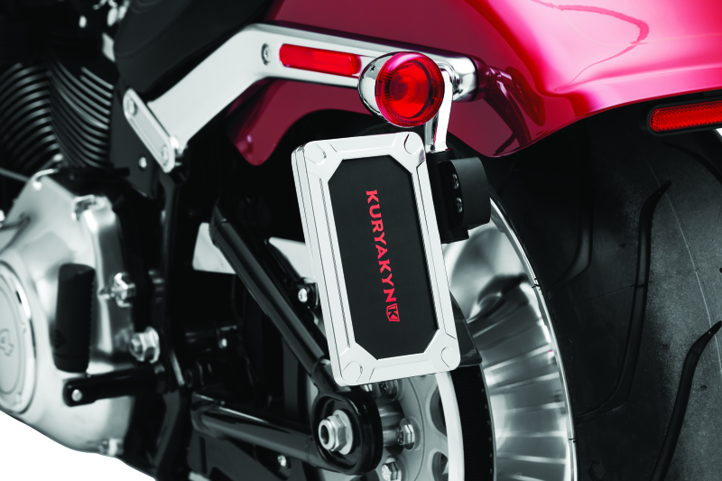 Kuryakyn Nova Side Mount License Plate Frame Gloss Chrome Bolts Kuryakyn
