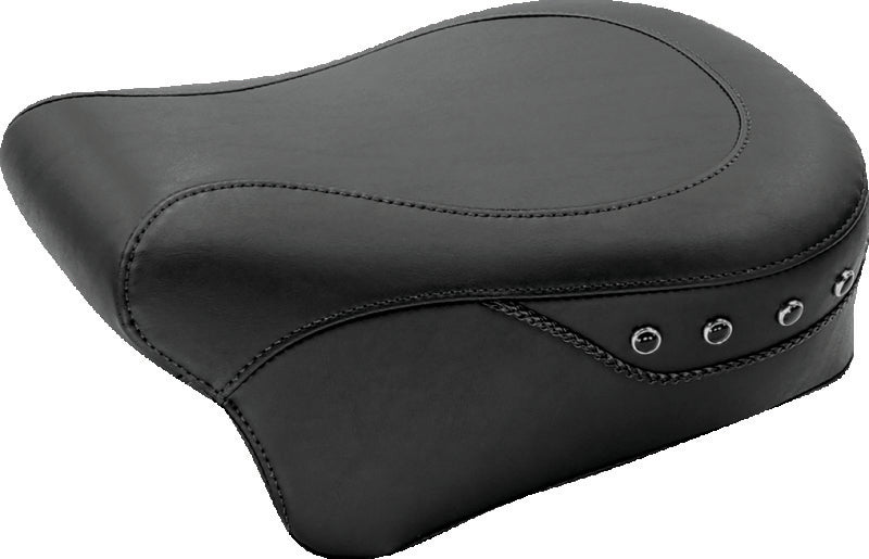 Mustang 08-21 Harley Electra Glide, Rd Glide, Rd King, Str Glide Tour Pass Seat w/Studs - Black Passenger Motorcycle Seats Mustang Motorcycle