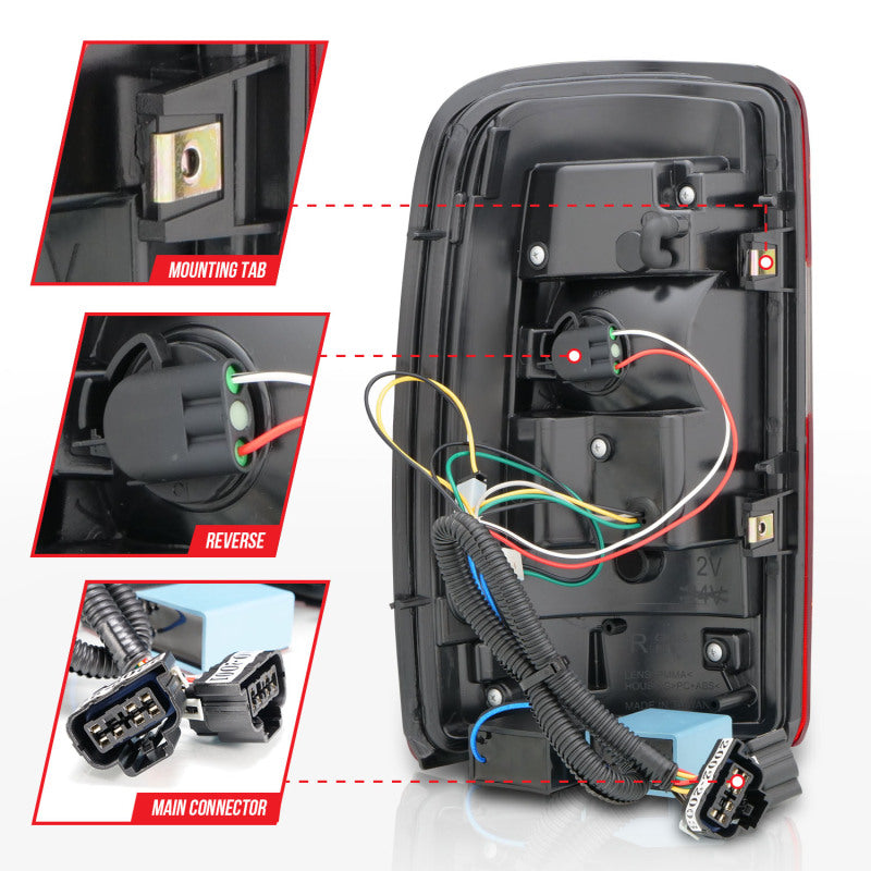 ANZO 2000-2006 Chevrolet Tahoe LED Tail Lights w/ Red Lens Chrome Housing Tail Lights ANZO