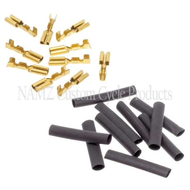 NAMZ 69-81 HD Brake Switches 1/8in. Female Crimp Terminal 22-16g w/Heat Shrink - 10 Pack (HD 9904) Wiring Connectors NAMZ