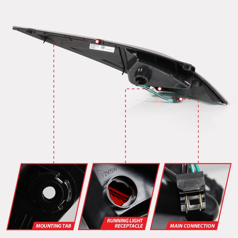 ANZO 2003-2005 Nissan 350Z LED Taillights Smoke Tail Lights ANZO