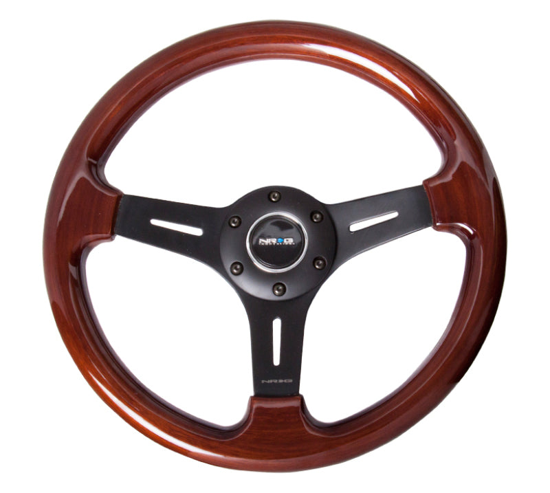 NRG Classic Wood Grain Steering Wheel (330mm) Wood Grain w/Matte Black 3-Spoke Center Steering Wheels NRG