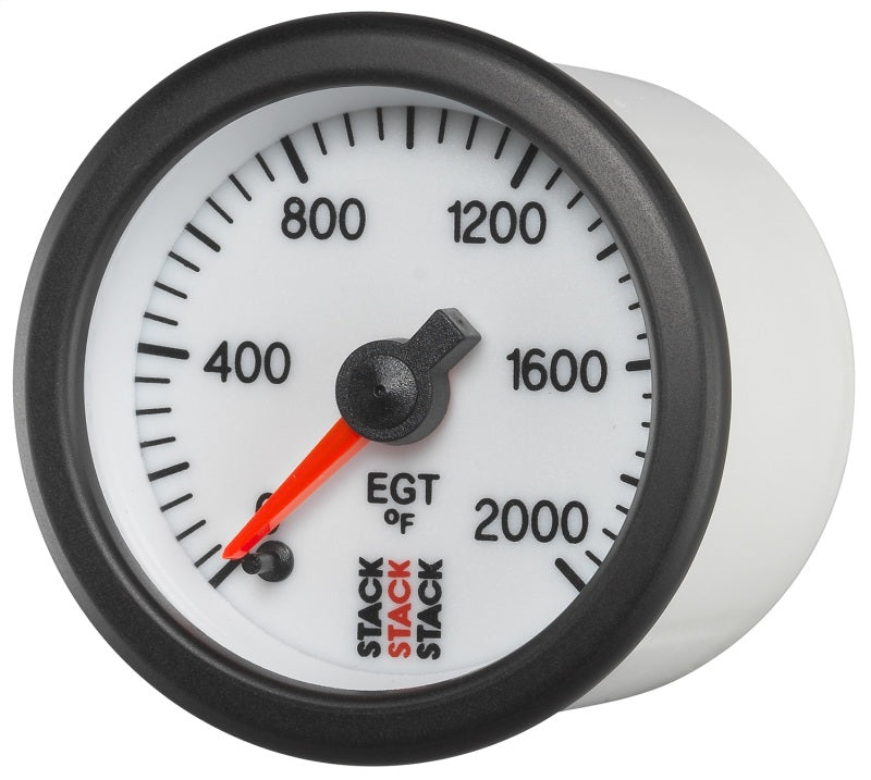 Autometer Stack 52mm 0-2000 Deg F Pro Stepper Motor Exhaust Gas Temp Gauge - White Gauges AutoMeter